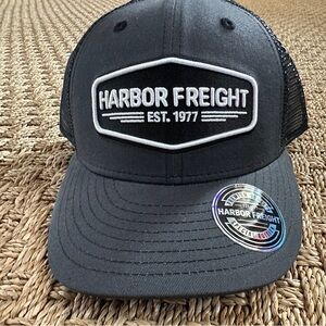 Harbor Freight Gray and Black Cap